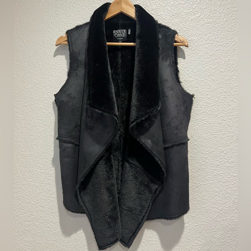 Dolce Cabo Faux Suede and Fur Vest, M